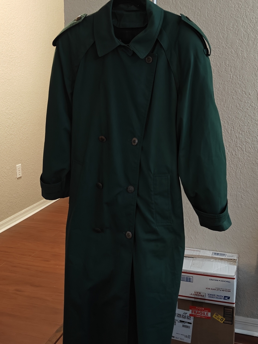 Classic Women's Dark Green Trench Coat By Misty Harbor